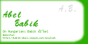 abel babik business card